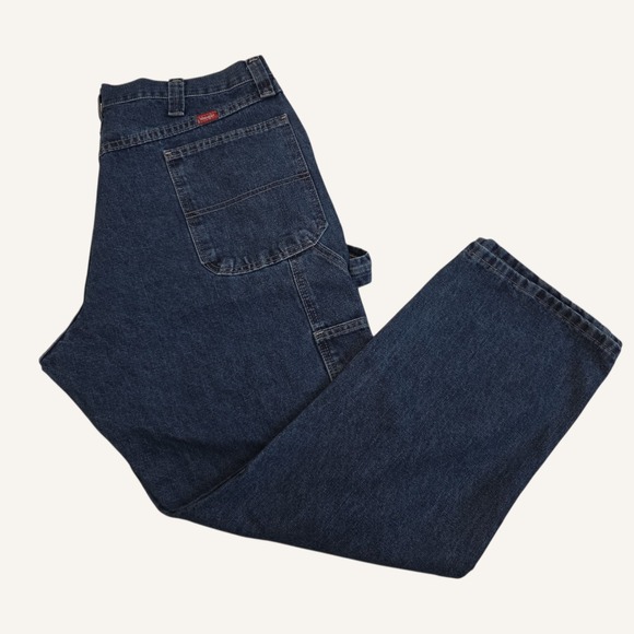Wrangler Mens Carpenter Jeans Dark Wash Denim Utility Pants 38x30 94LSWDV - Picture 6 of 8